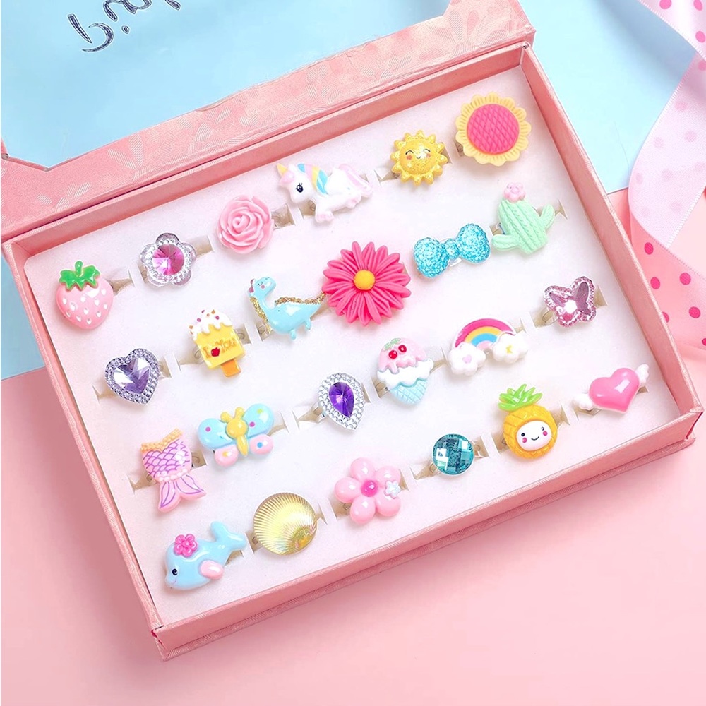 🌸NIB ADORABLE ADJUSTABLE DRESS UP RINGS!🦄🧜♀️🐳🦕🌈🦋🌵🍍🍦🌸☀️🎀 - Picture 5 of 5